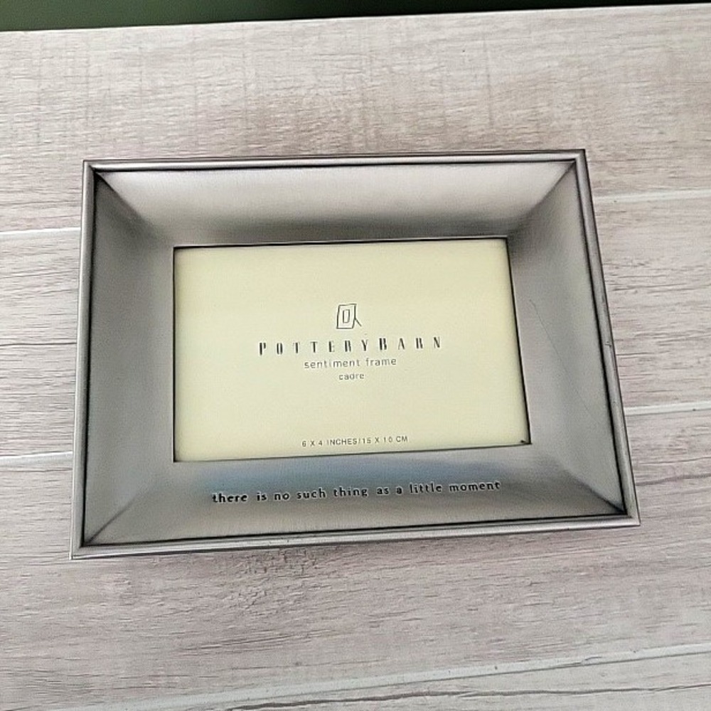 Pottery Barn Sentiment Frame 6x4 Silver Metal Photo Frame, Landscape, 1 Photo